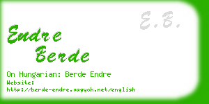 endre berde business card